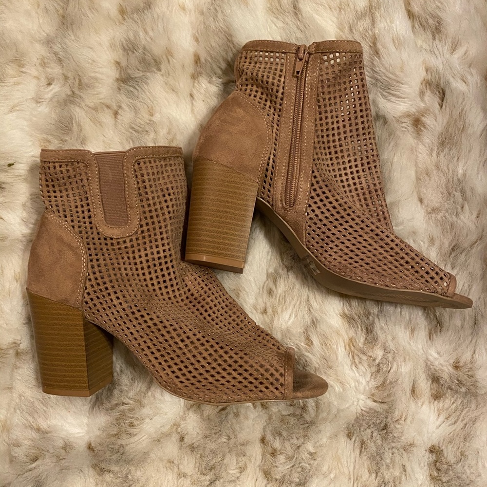 Peep toe booties
